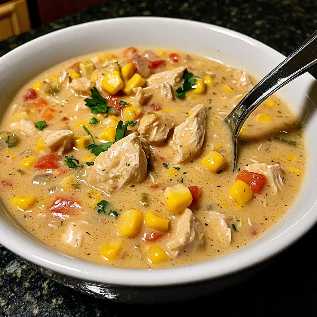 Cozy Crockpot Chicken and Corn Chowder