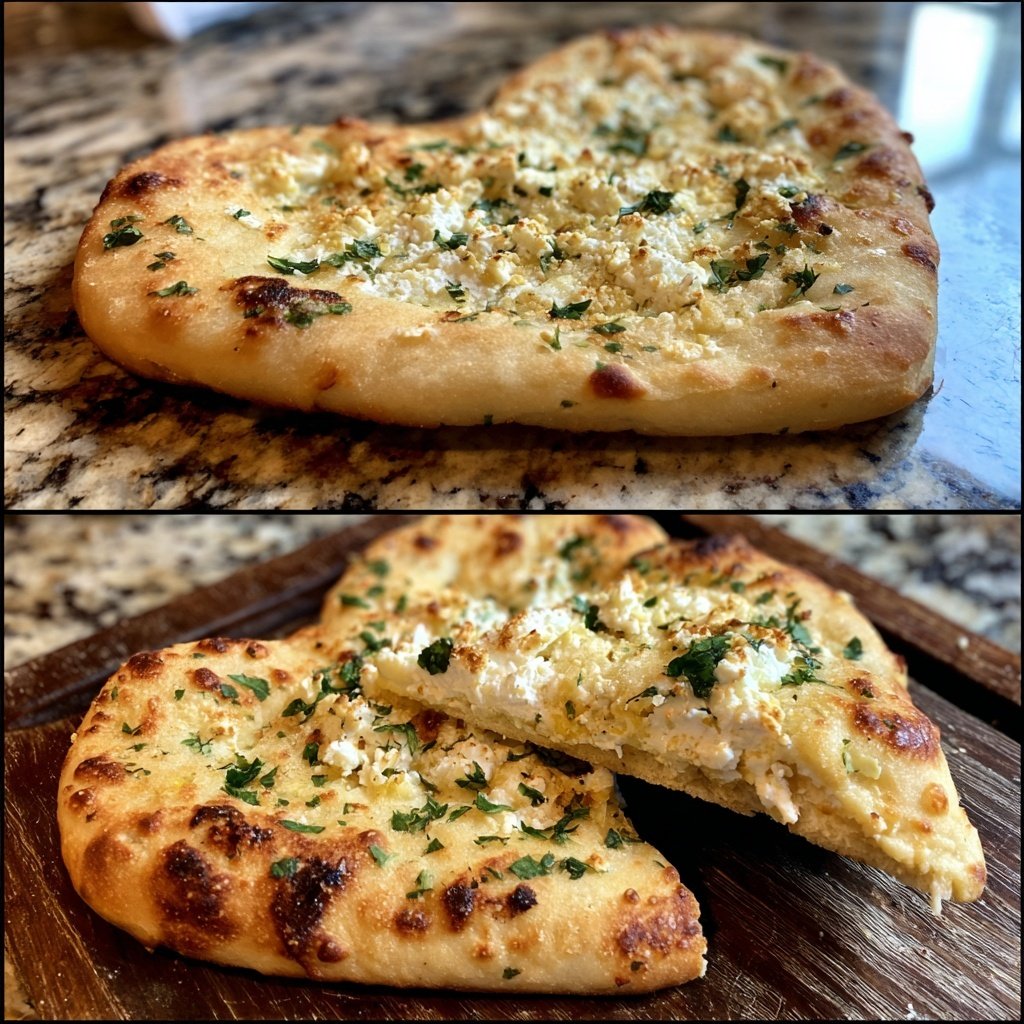 Heart-Shaped Flatbread with Ricotta and Herbs