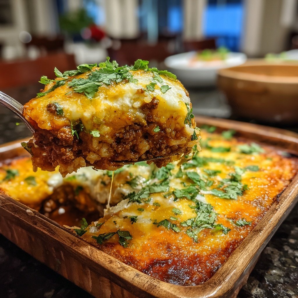 Ground Beef Taco Rice Casserole