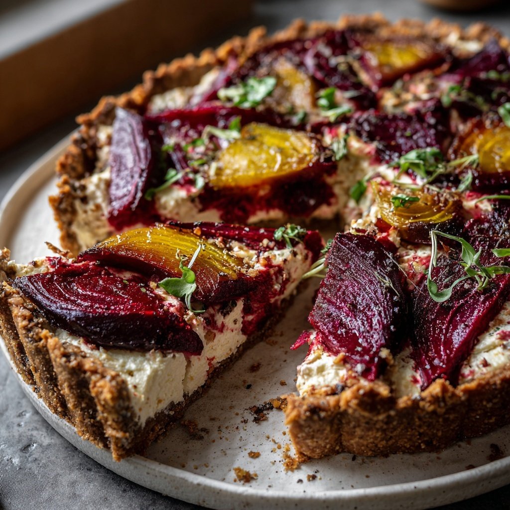 Roasted Beet Tart with Whipped Feta