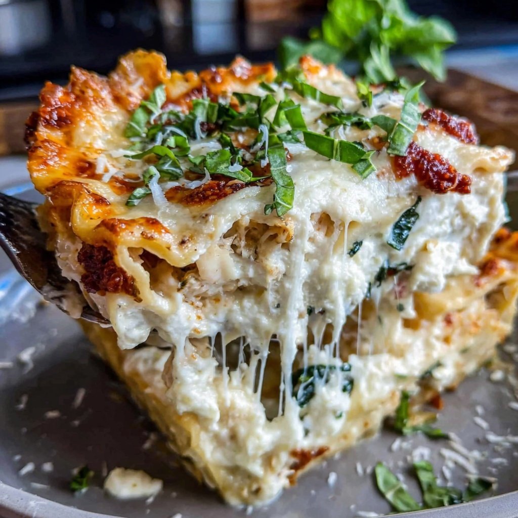 Shredded Chicken Spinach Lasagna