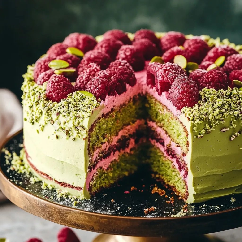 Raspberry Pistachio Cake