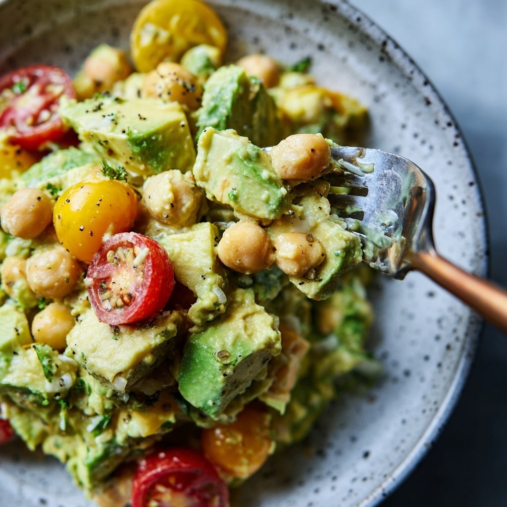 Healthy & Light Avocado Chickpea Salad