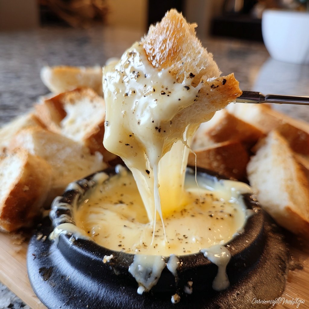 Fondue with Brie and Black Pepper